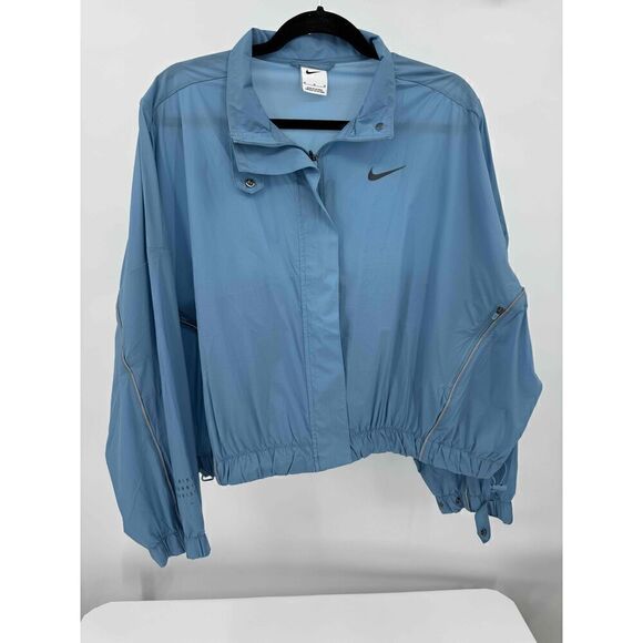 NWT Nike DQ5957-424 Blue Packable Windbreaker Jacket Zip Reflective Run Division - Picture 1 of 8